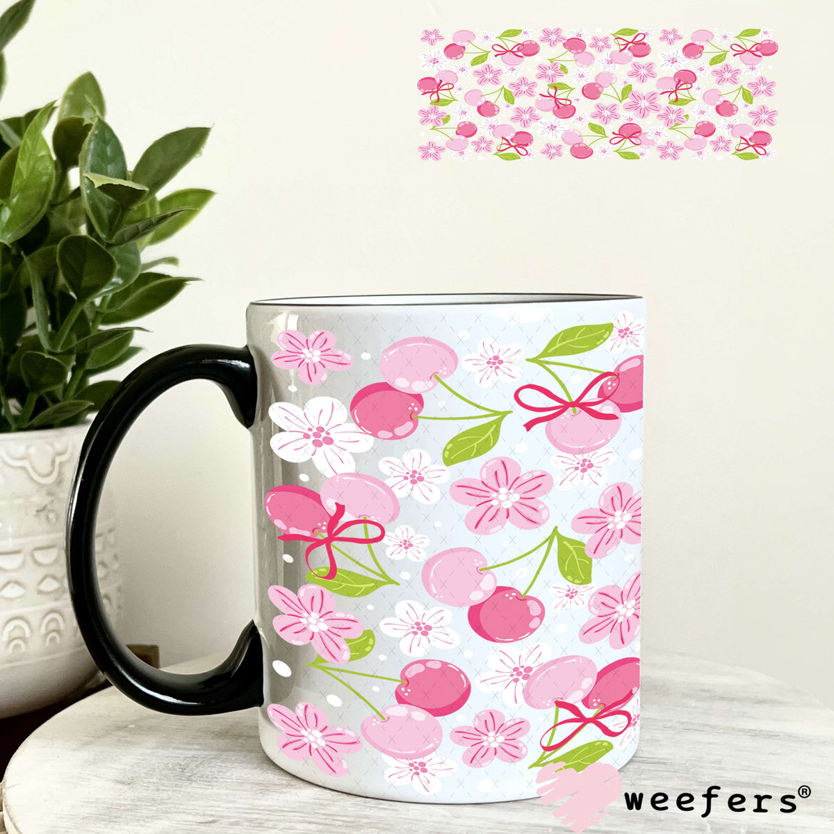 Cherry Blossoms UV DTF Cup Wrap 11oz Coffee Mug Weefers