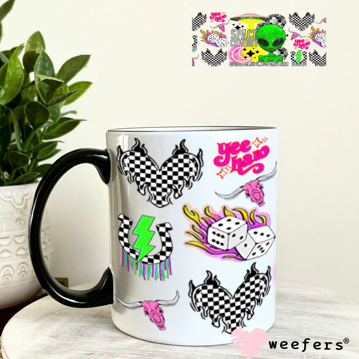 Space Cowboy UV DTF Cup Wrap - Weefers Exclusive 11oz Coffee Mug Cup Wrap Weefers
