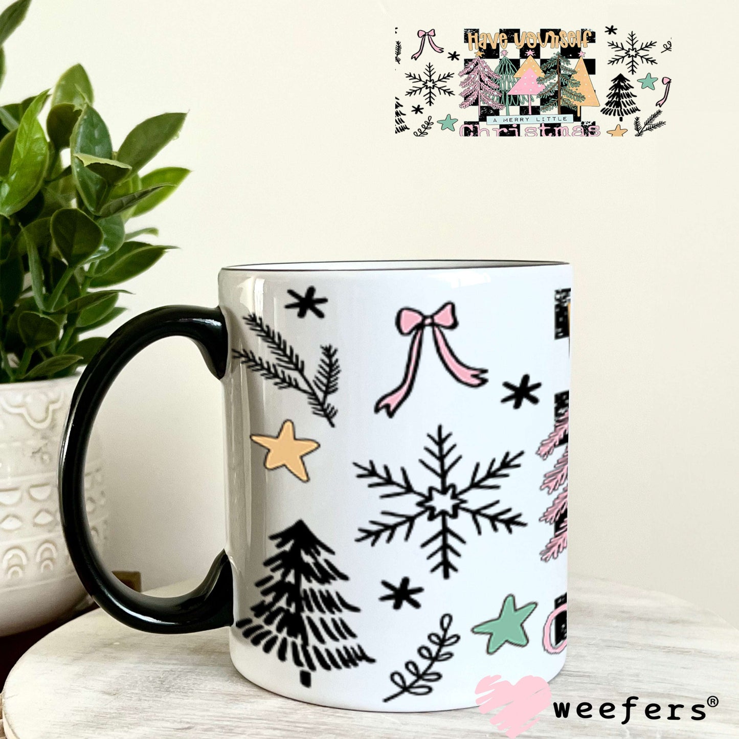 Have yourself a Merry Little Christmas UV DTF Cup Wrap - Weefers Exclusive 11oz Coffee Mug Cup Wrap Weefers
