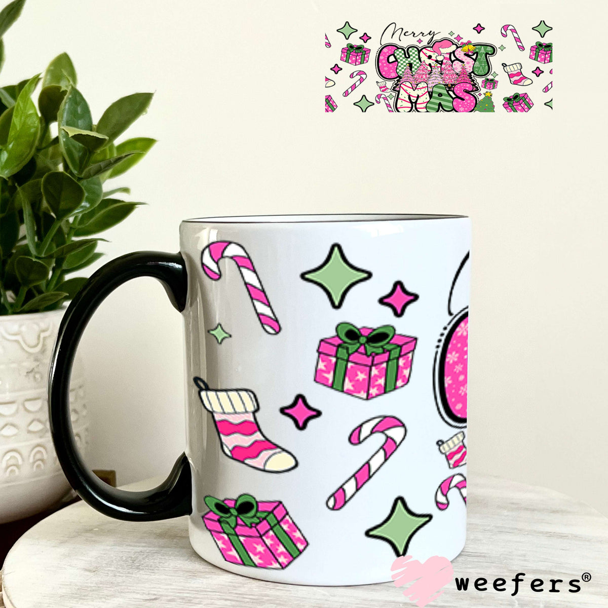 Merry Christmas UV DTF Cup Wrap - Weefers Exclusive 11oz Coffee Mug Cup Wrap Weefers