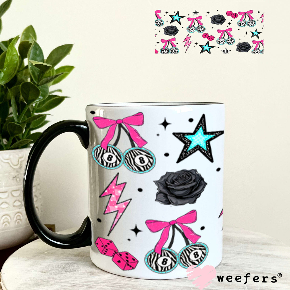 Stay Wild Zebra Heart Sidekick UV DTF Cup Wrap - Weefers® Exclusive 11oz Coffee Mug Cup Wrap Weefers