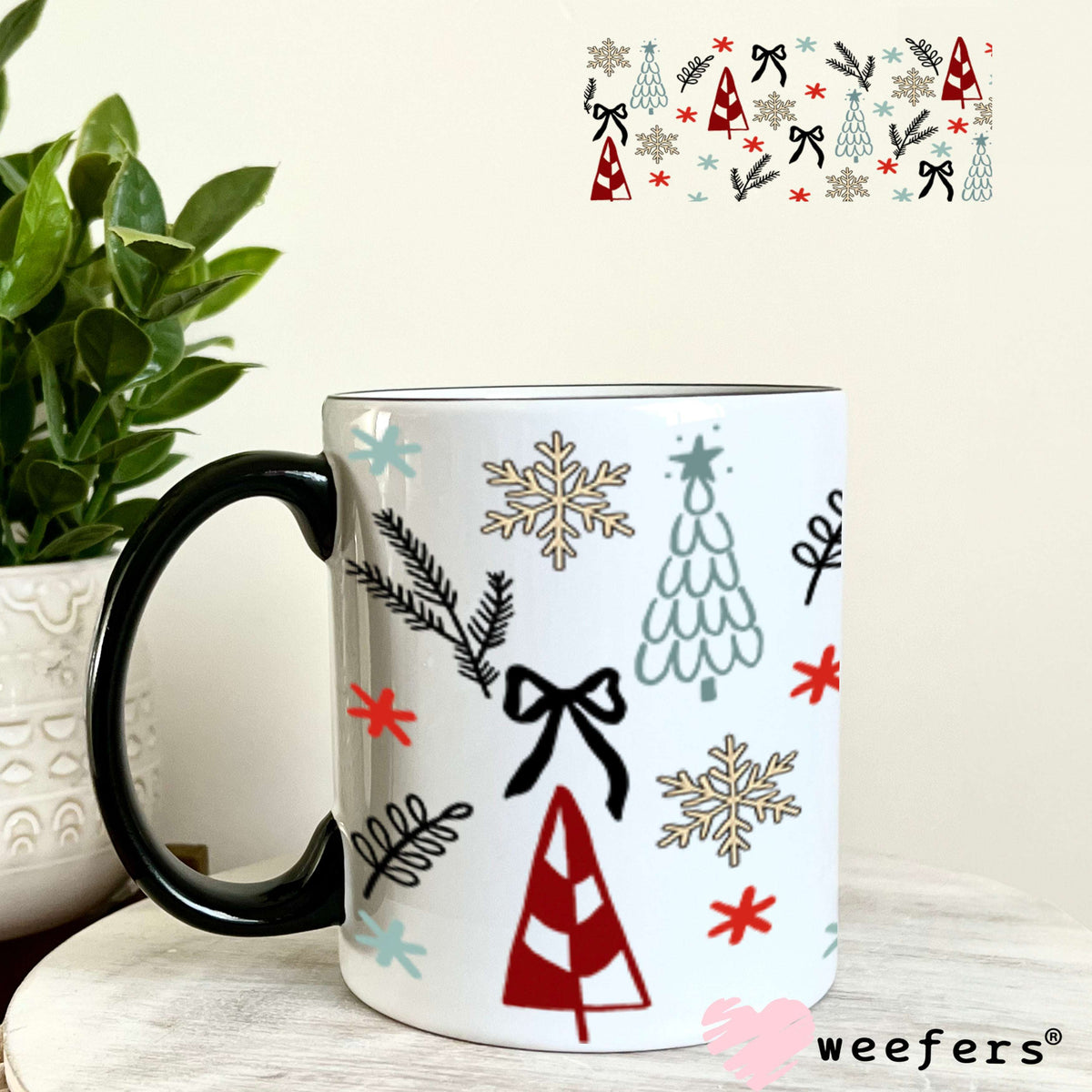 Deck the halls and Not Your Family Sidekick UV DTF Cup Wrap - Weefers Exclusive 11oz Coffee Mug Cup Wrap Weefers