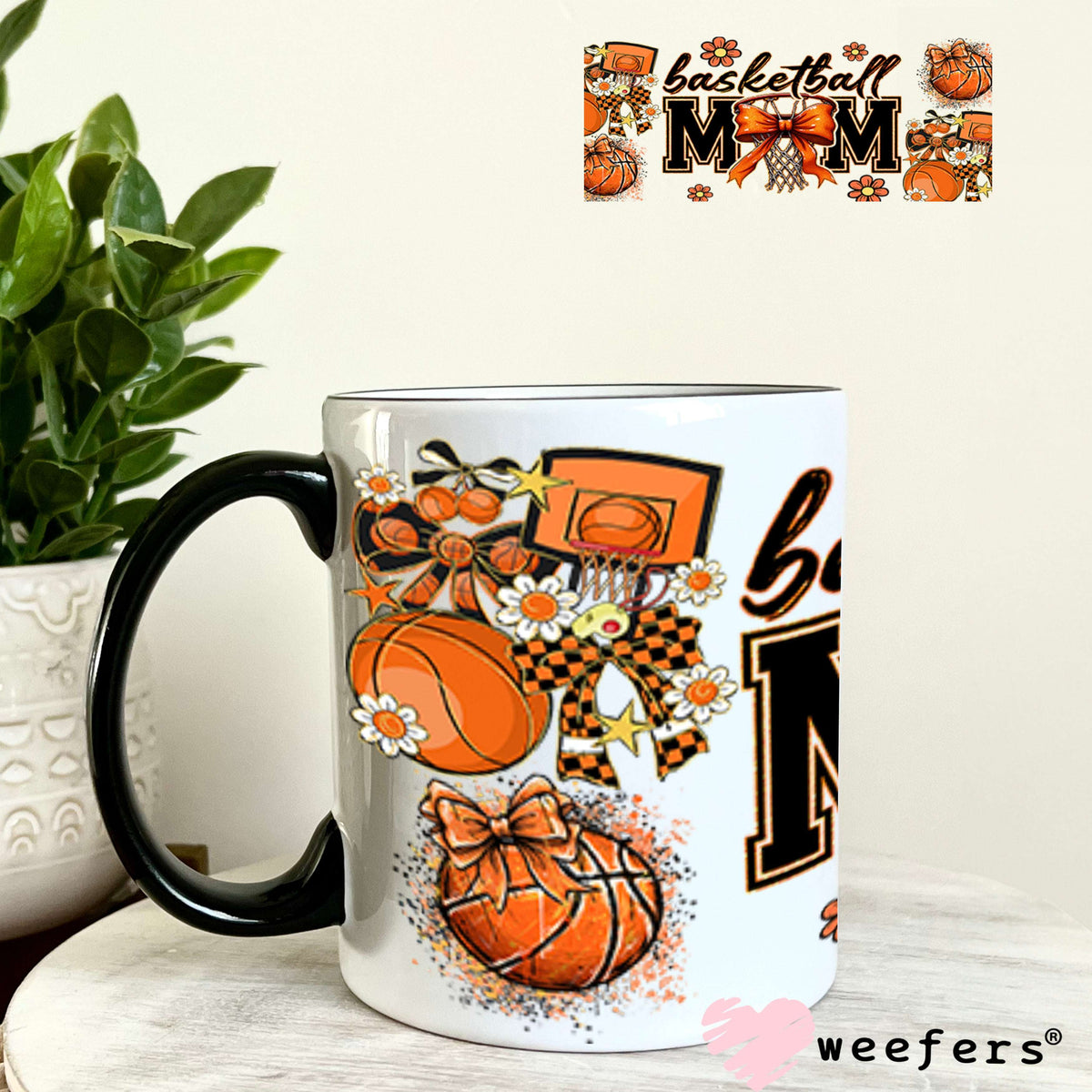 Basketball Mom UV DTF Cup Wrap - Weefers® Exclusive 11oz Coffee Mug Cup Wrap Weefers
