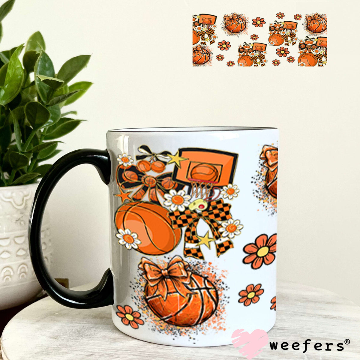 Basketball Mom Sidekick UV DTF Cup Wrap - Weefers Exclusive 11oz Coffee Mug Cup Wrap Weefers