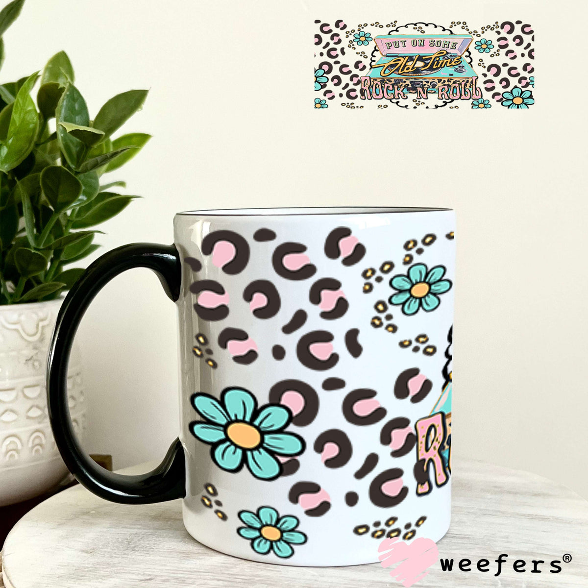 Put on Some Old Time Rock N Roll UV DTF Cup Wrap - Weefers Exclusive 11oz Coffee Mug Cup Wrap Weefers