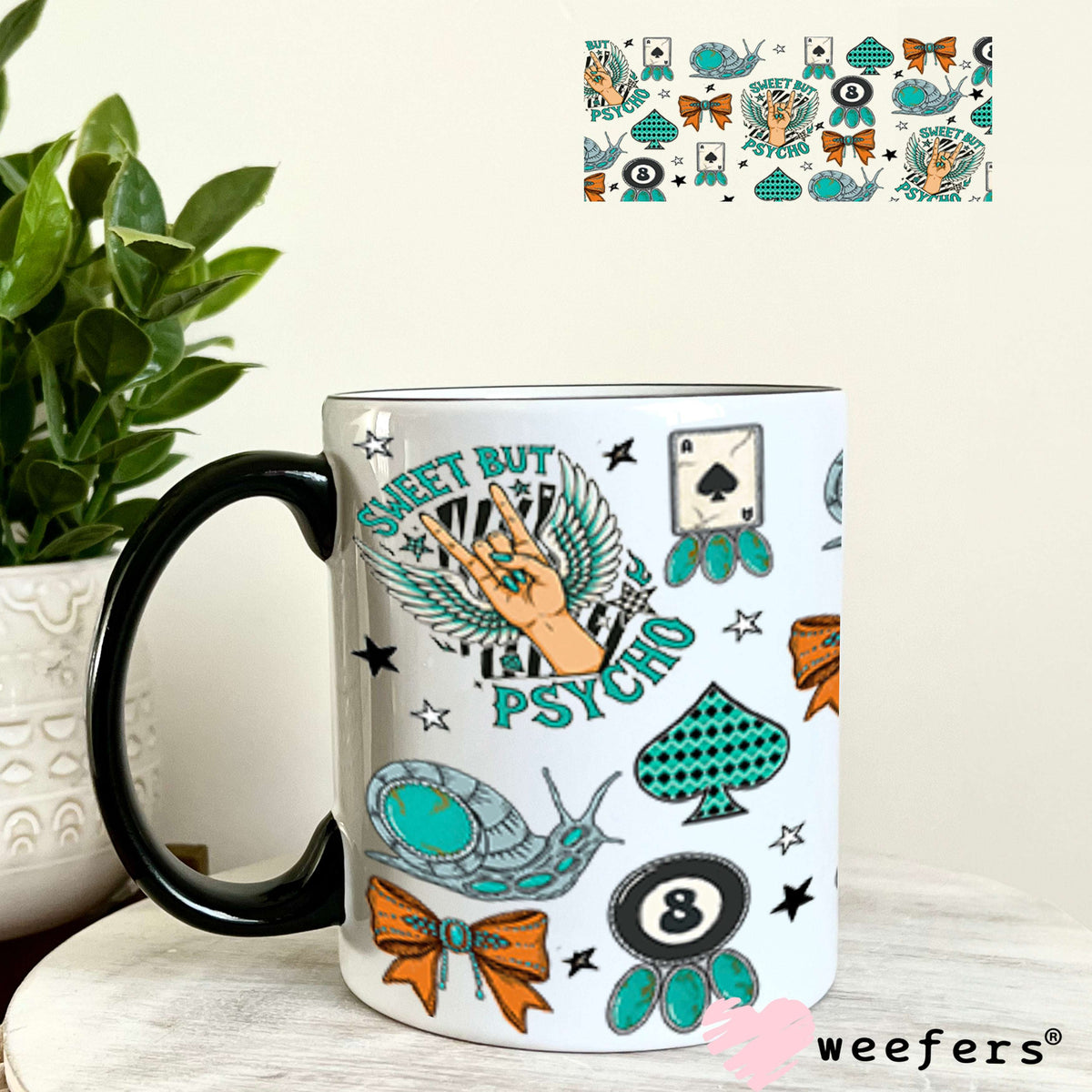 Pew Pew Bless Your Heart Sugar Sidekick UV DTF Cup Wrap - Weefers Exclusive 11oz Coffee Mug Cup Wrap Weefers