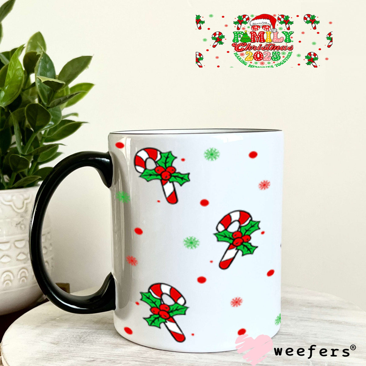 UV DTF Cup Wrap – Family Christmas 2025 - Weefers Exclusive 11oz Coffee Mug Cup Wrap Weefers