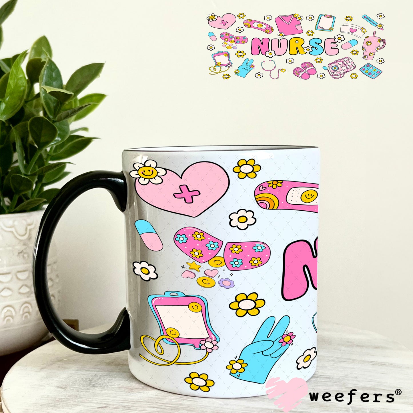 UV DTF Cup Wrap – Nurse Daily Vibes 11oz Coffee Mug Weefers
