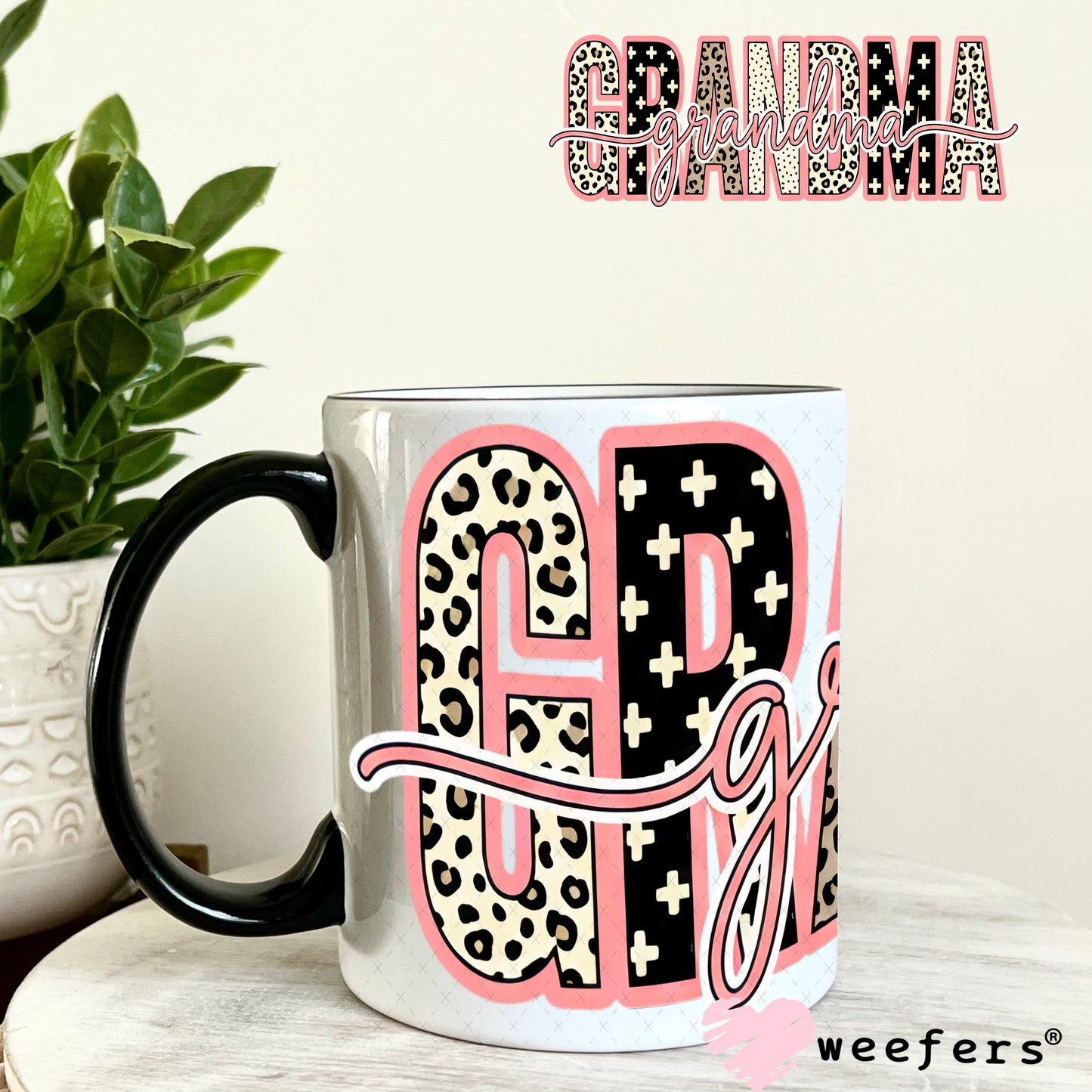 UV DTF Cup Wrap – Cheetah Grandma 11oz Coffee Mug Weefers