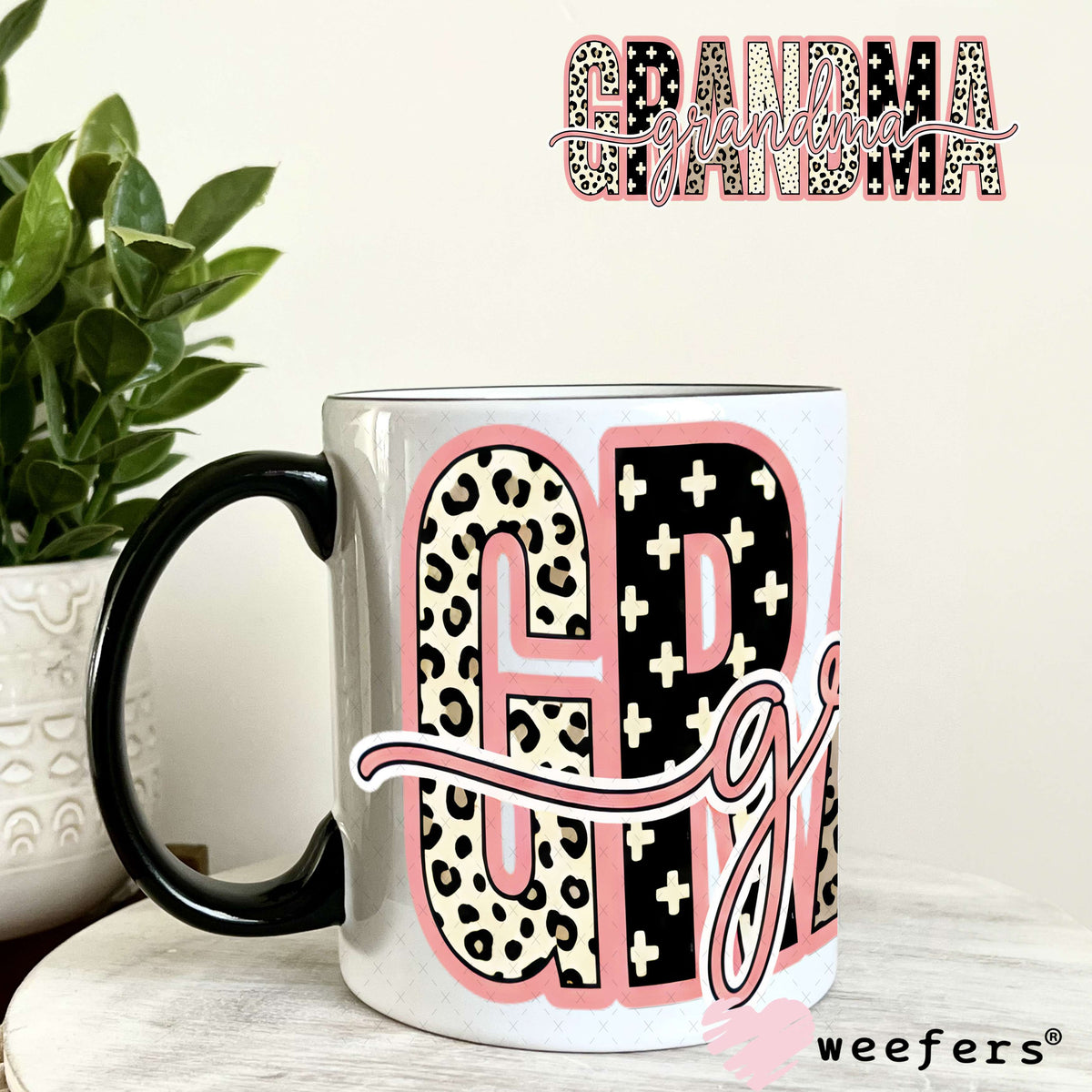 UV DTF Cup Wrap – Cheetah Grandma 11oz Coffee Mug Weefers