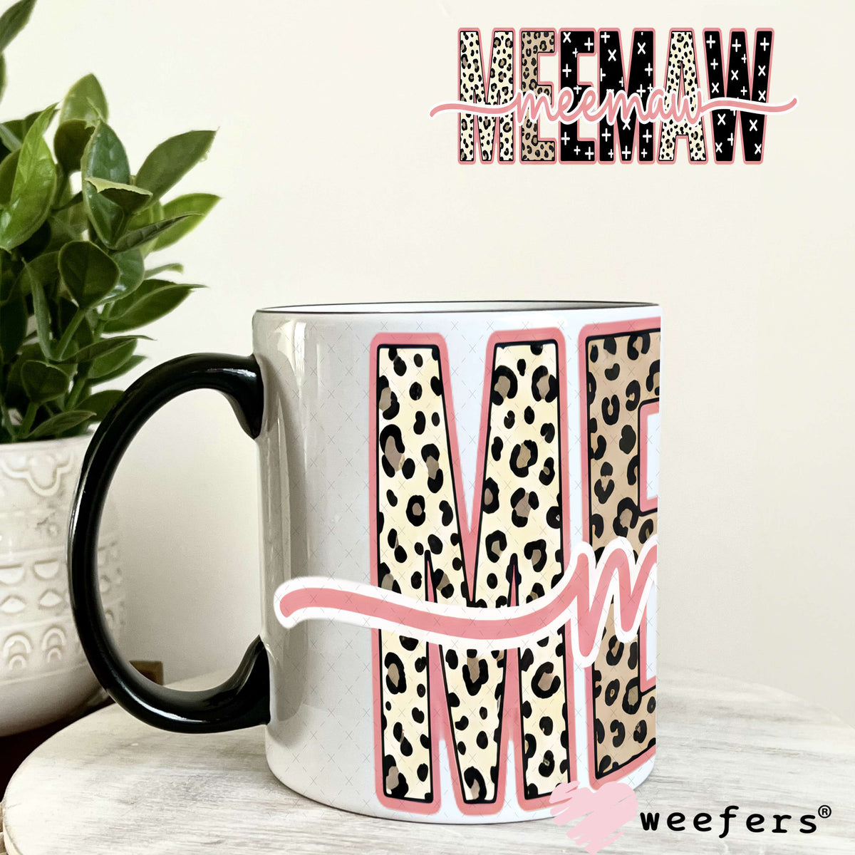 UV DTF Cup Wrap – Cheetah Meemaw 11oz Coffee Mug Weefers