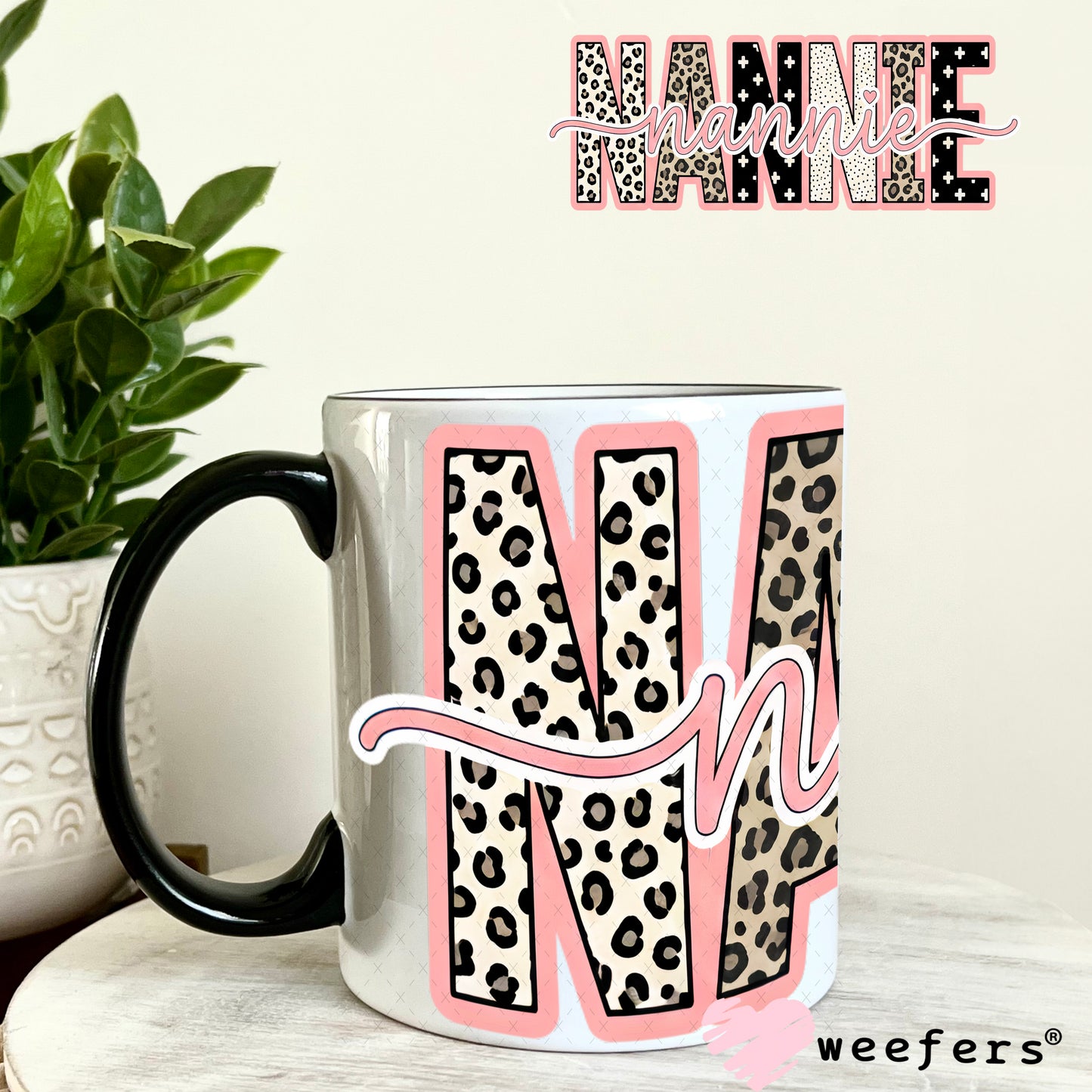 UV DTF Cup Wrap – Cheetah Nannie 11oz Coffee Mug Weefers