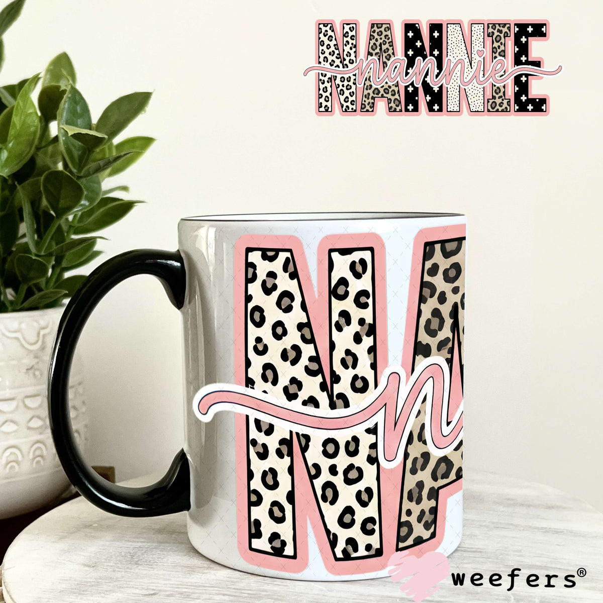 UV DTF Cup Wrap – Cheetah Nannie 11oz Coffee Mug Weefers