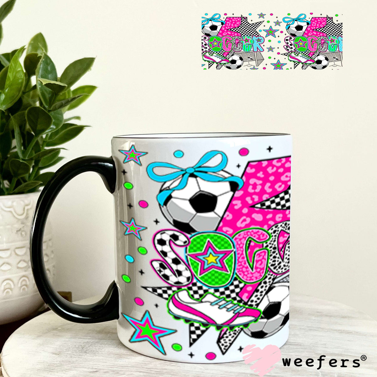 UV DTF Cup Wrap – Preppy Soccer - Weefers® Exclusive 11oz Coffee Mug Cup Wrap Weefers