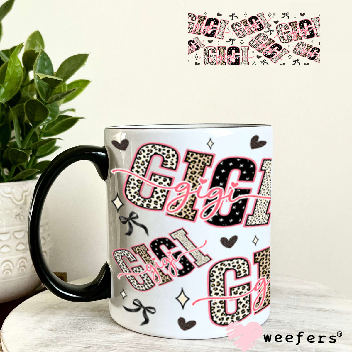 UV DTF Cup Wrap – Gigi Cheetah Print - Weefers Exclusive 11oz Coffee Mug Cup Wrap Weefers