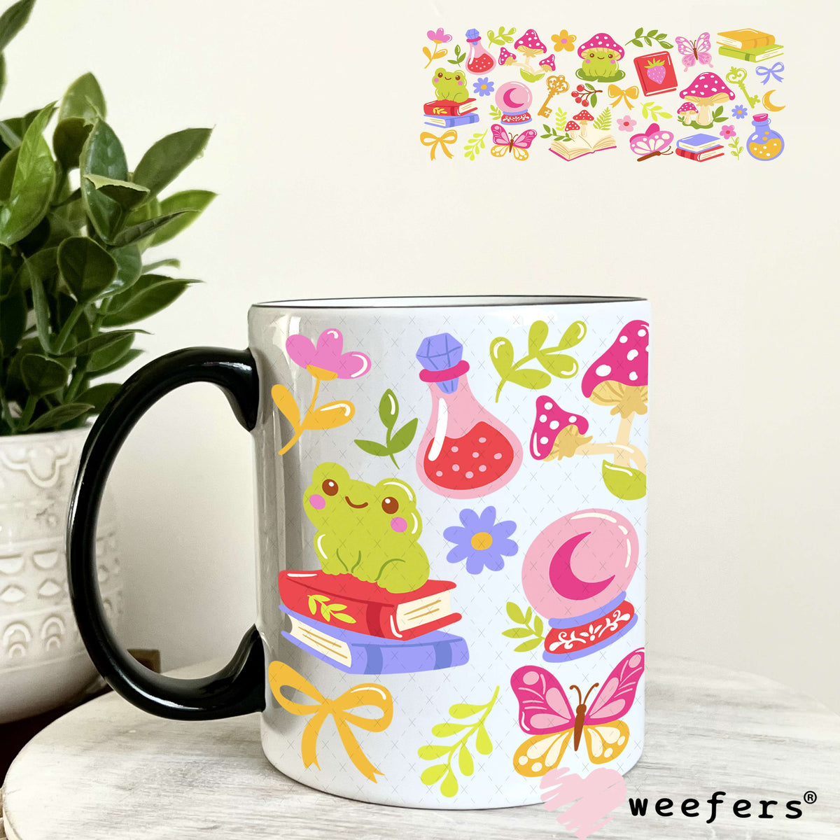 UV DTF Cup Wrap – Fantasy Frog Land 11oz Coffee Mug Weefers