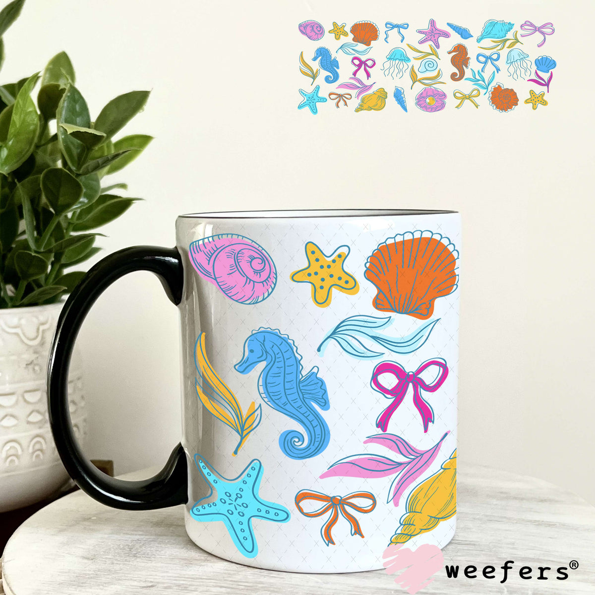 UV DTF Cup Wrap – Under the Sea Friends 11oz Coffee Mug Weefers