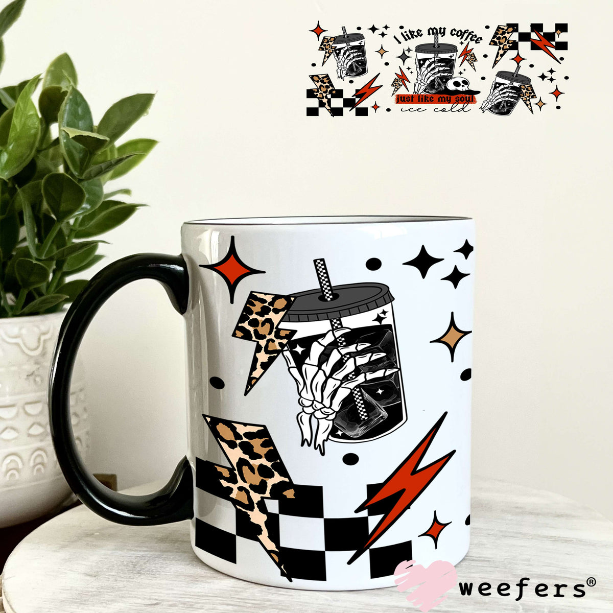 UV DTF Cup Wrap – I Like My Coffee Like My Soul Iced Cold 11oz Coffee Mug Weefers