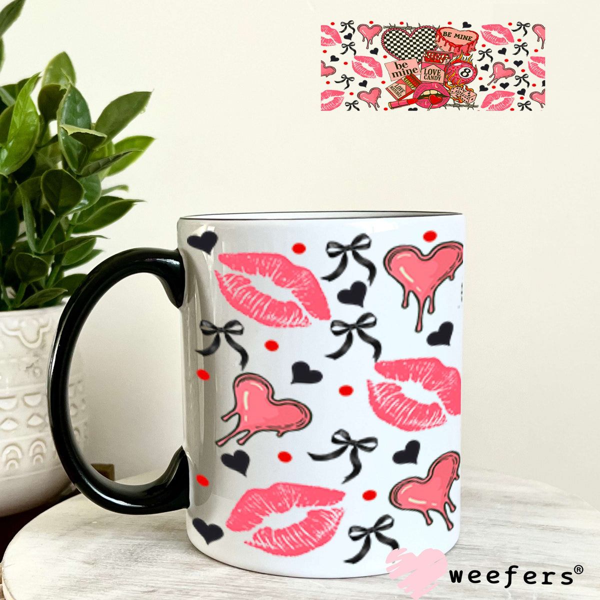 UV DTF Cup Wrap – Be Mine Love Candy - Weefers Exclusive 11oz Coffee Mug Cup Wrap Weefers