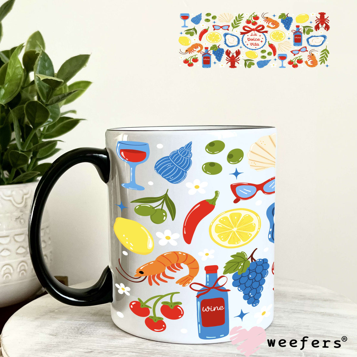 UV DTF Cup Wrap – La Dolce Vita 11oz Coffee Mug Weefers
