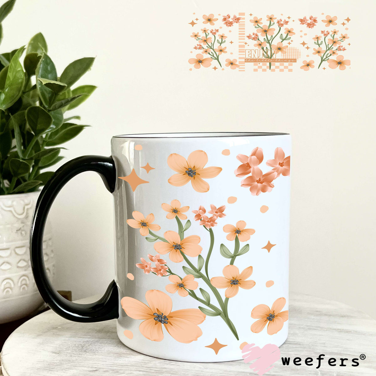 UV DTF Cup Wrap – Enjoy the Little Things 11oz Coffee Mug Weefers