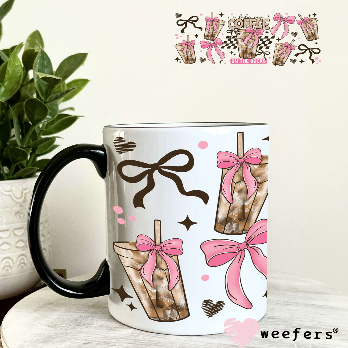 UV DTF Cup Wrap – I Like My Coffee on the Rocks 11oz Coffee Mug Weefers