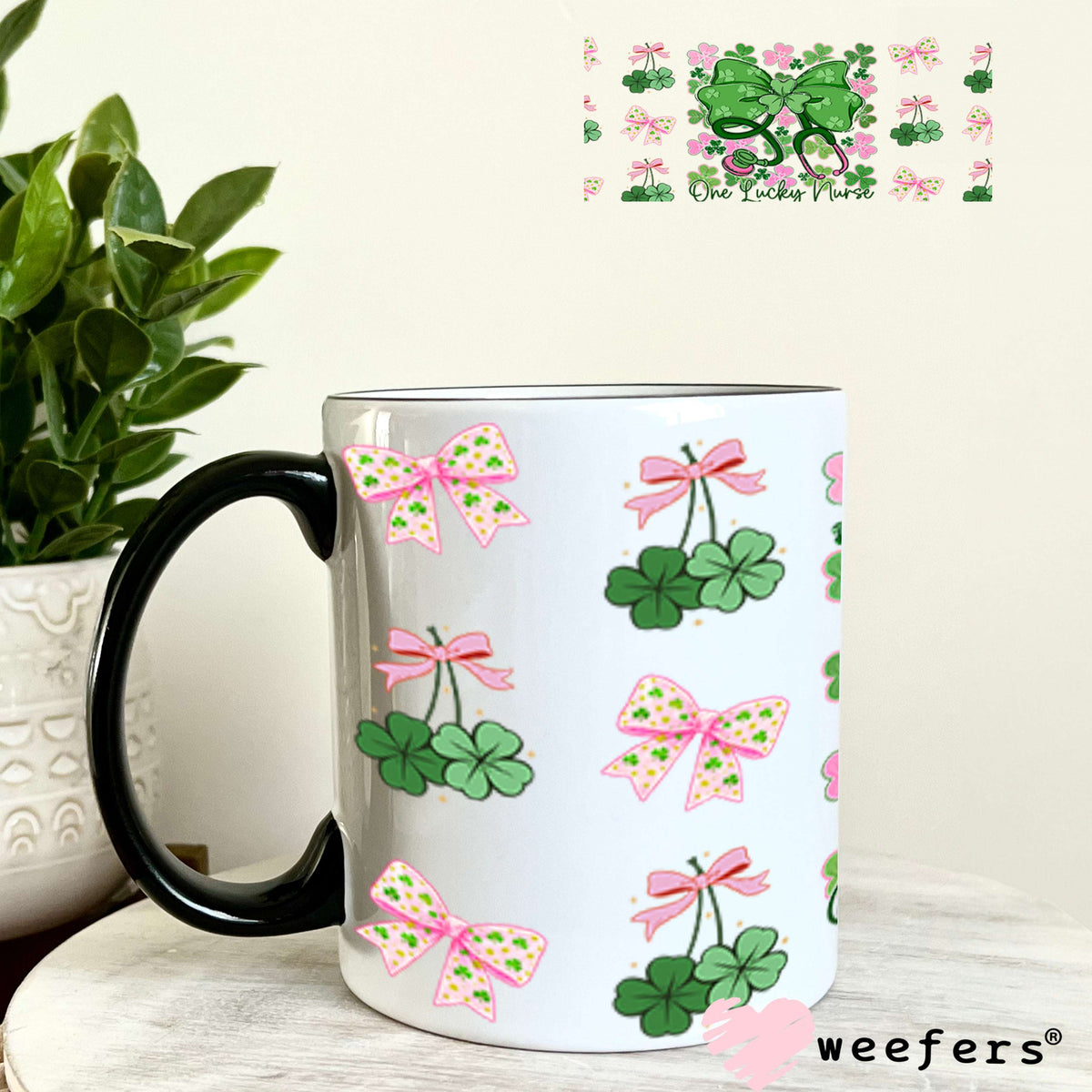 UV DTF Cup Wrap – One Lucky Nurse - Weefers Exclusive 11oz Coffee Mug Cup Wrap Weefers
