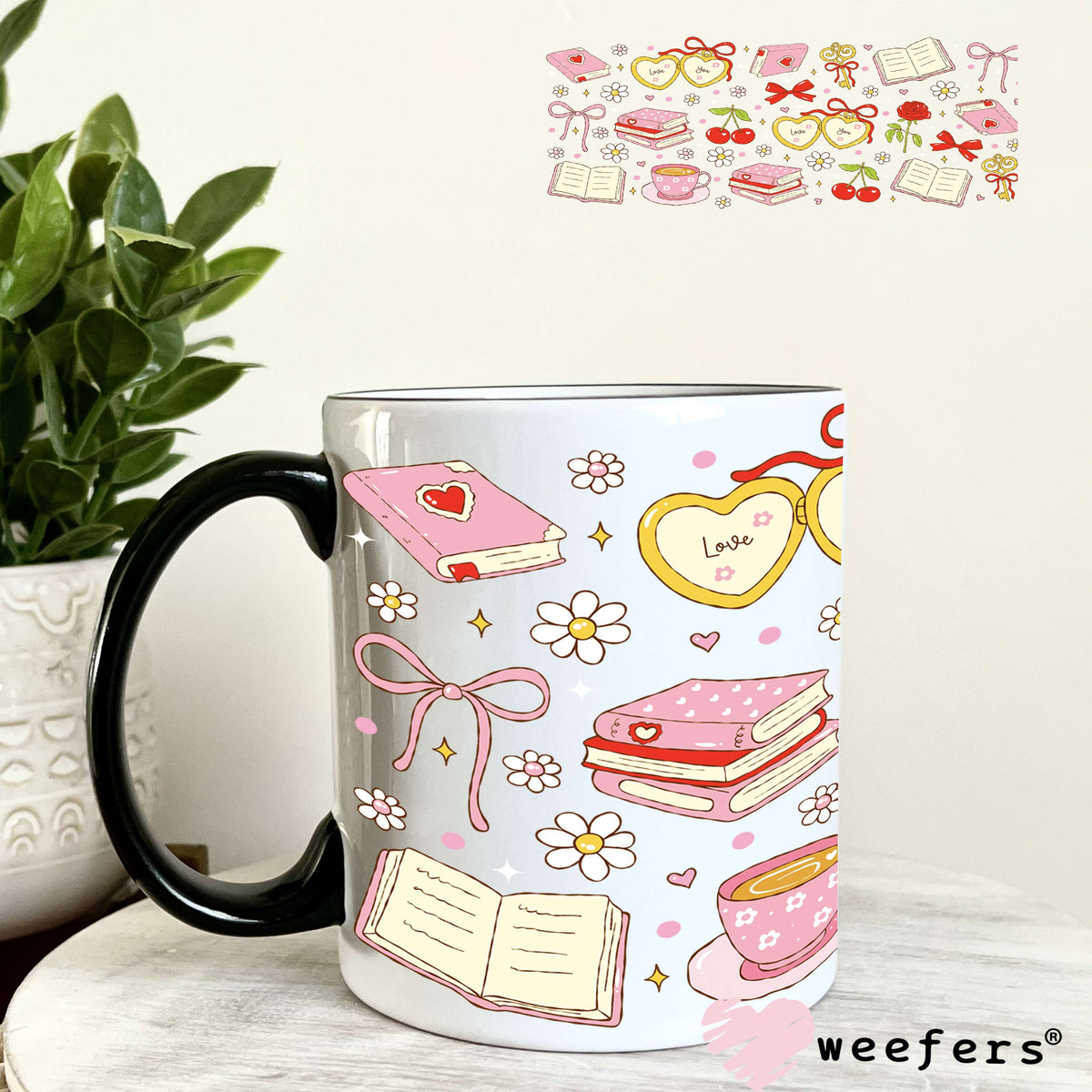 UV DTF Cup Wrap – Love You Book Lover 11oz Coffee Mug Weefers