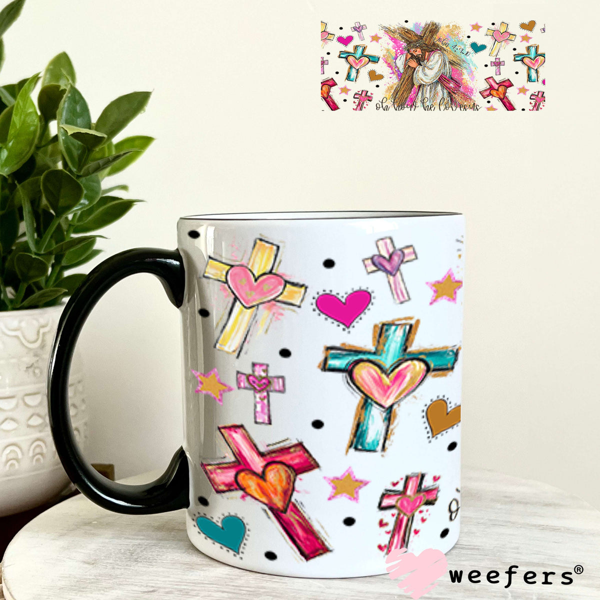 UV DTF Cup Wrap – Oh how He Loves Us - Weefers Exclusive 11oz Coffee Mug Cup Wrap Weefers