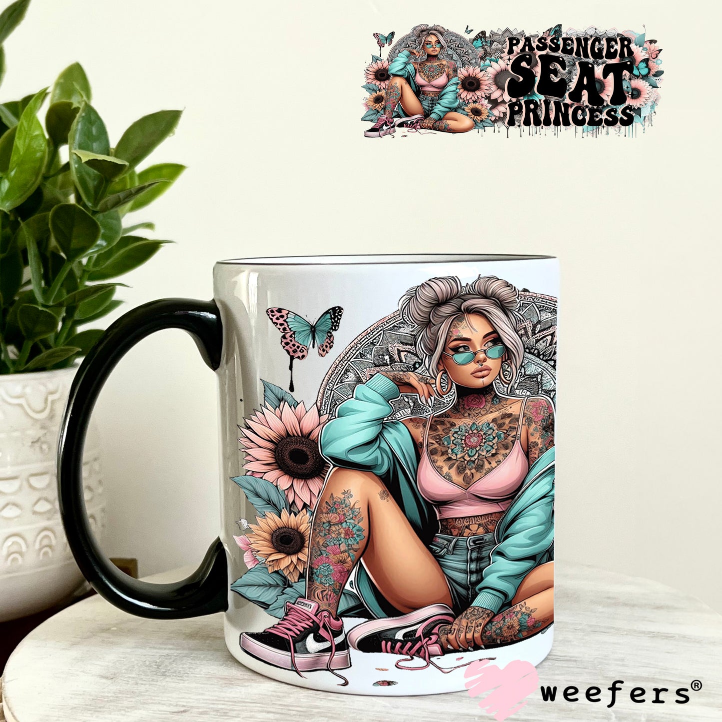 UV DTF Cup Wrap – Passenger Seat Princess 11oz Coffee Mug Weefers