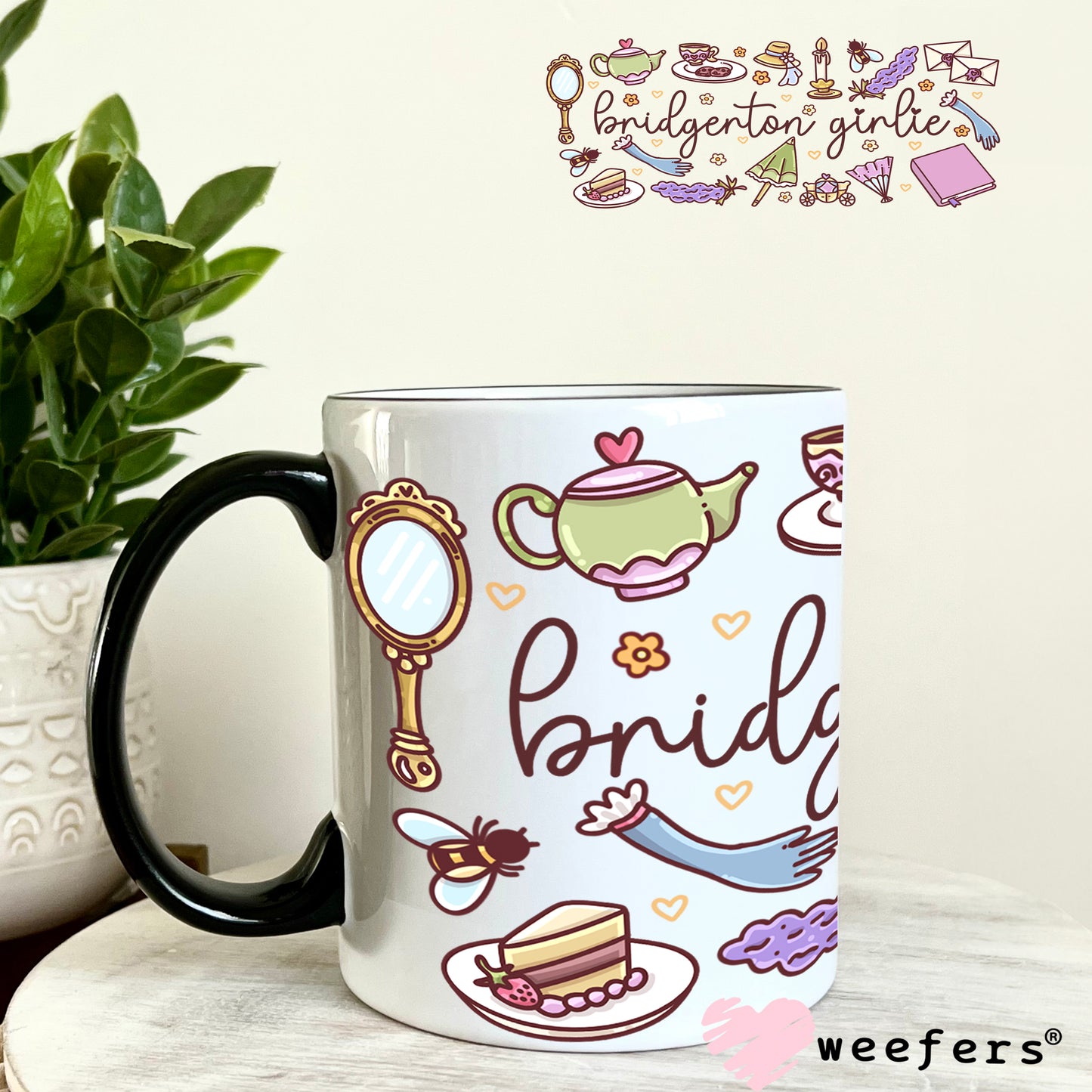 UV DTF Cup Wrap – Bridgerton Girlie 11oz Coffee Mug Weefers