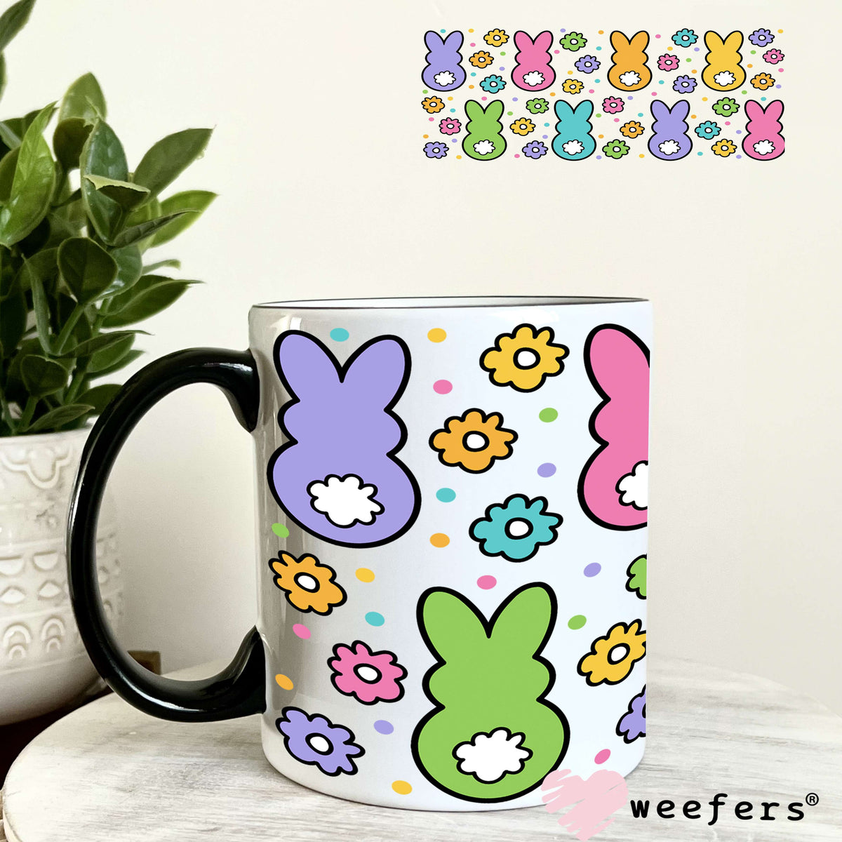 UV DTF Cup Wrap – Easter Bunny Friends 11oz Coffee Mug Weefers
