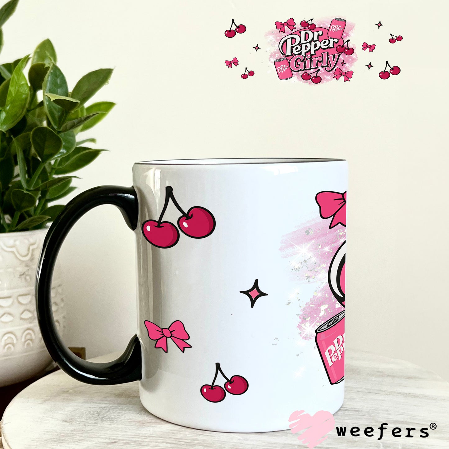 UV DTF Cup Wrap – Dr Pepper Girly 11oz Coffee Mug Weefers