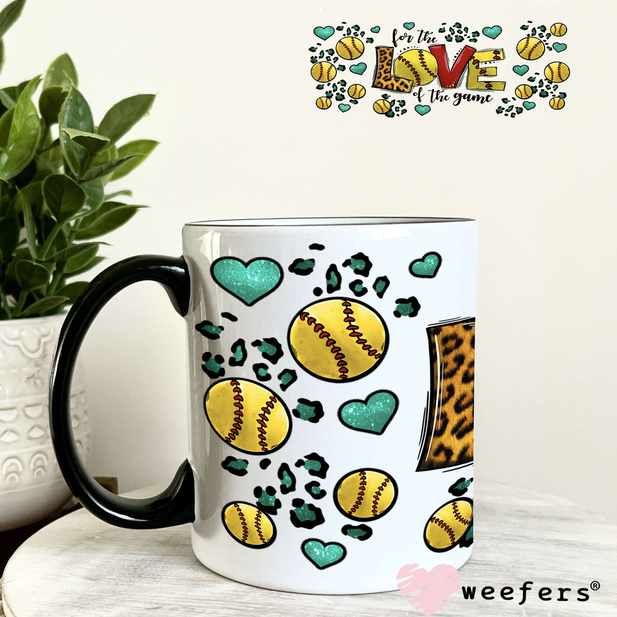 UV DTF Cup Wrap – For the Love of the Game Softball 11oz Coffee Mug Weefers