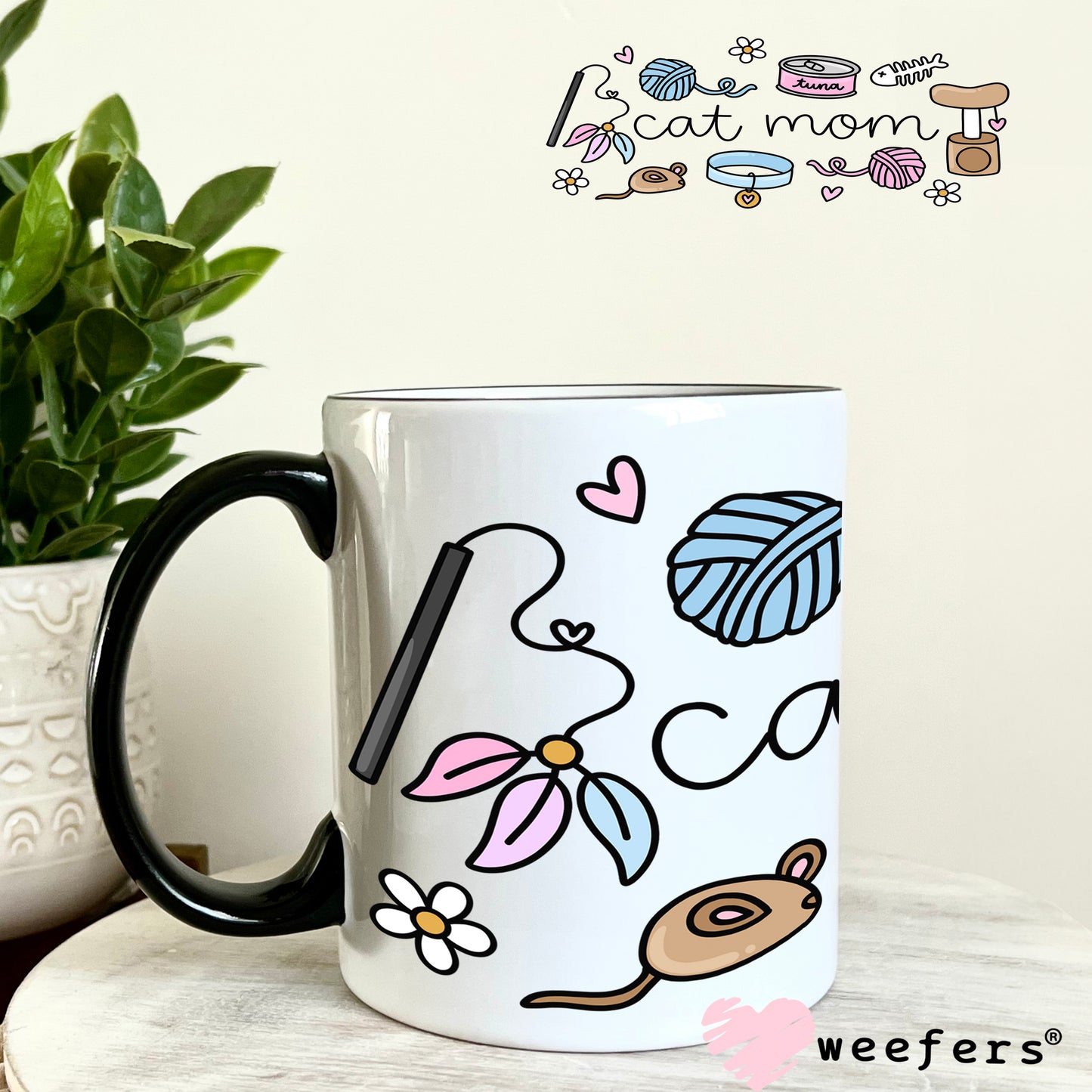 UV DTF Cup Wrap – Cat Mom Toys 11oz Coffee Mug Weefers