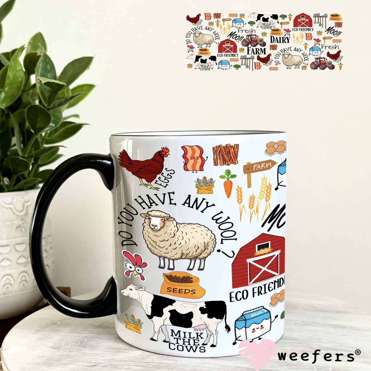UV DTF Cup Wrap – On the Farm 11oz Coffee Mug Weefers