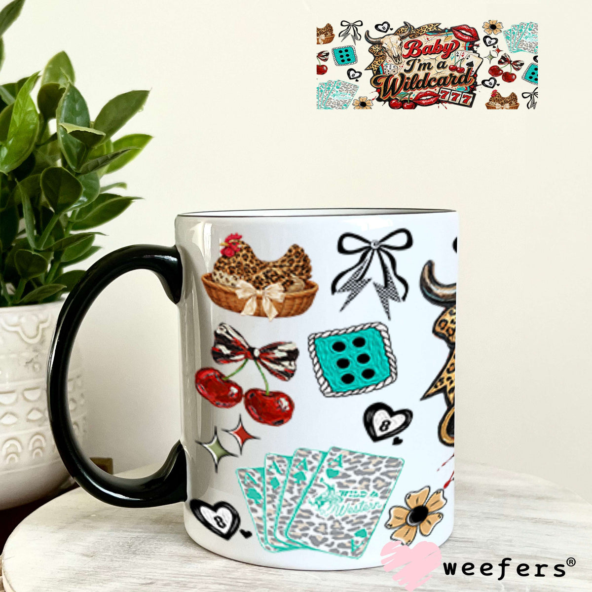 UV DTF Cup Wrap – Baby I'm a Wildcard - Weefers Exclusive 11oz Coffee Mug Cup Wrap Weefers