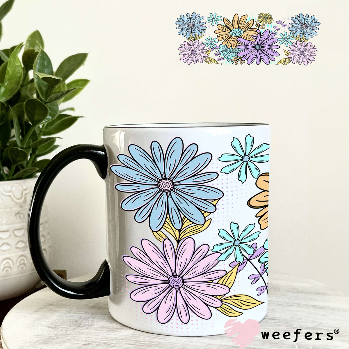 UV DTF Cup Wrap – Spring Flowers 11oz Coffee Mug Weefers