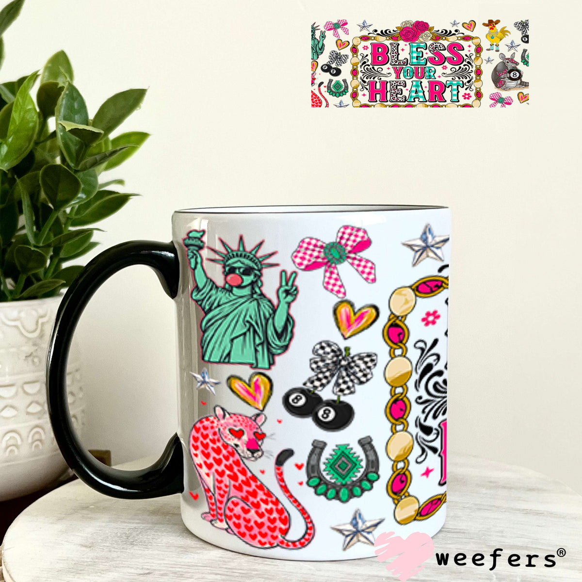 UV DTF Cup Wrap – Bless Your Heart - Weefers Exclusive 11oz Coffee Mug Cup Wrap Weefers