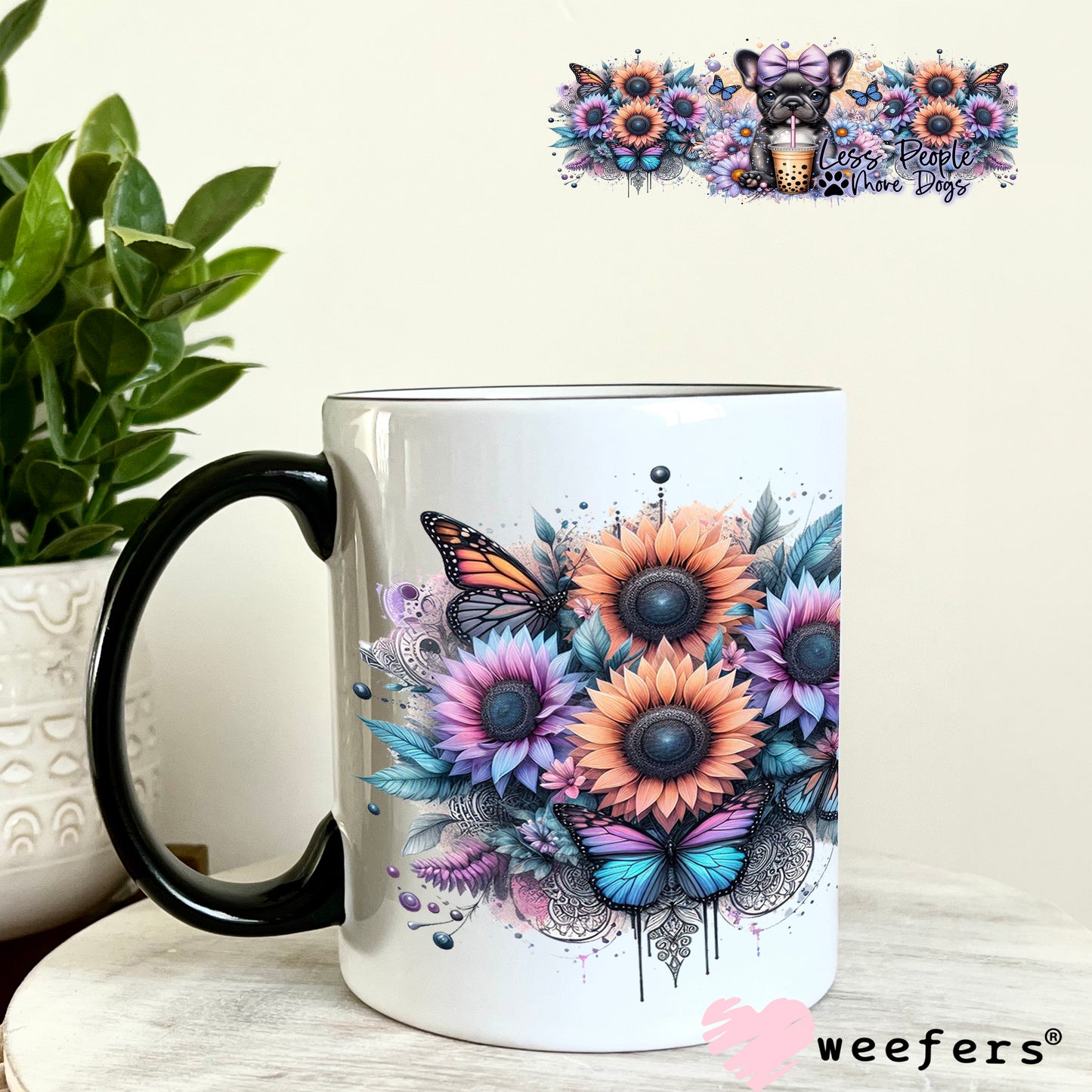 UV DTF Cup Wrap – Frenchie Less People More Dogs 11oz Coffee Mug Weefers