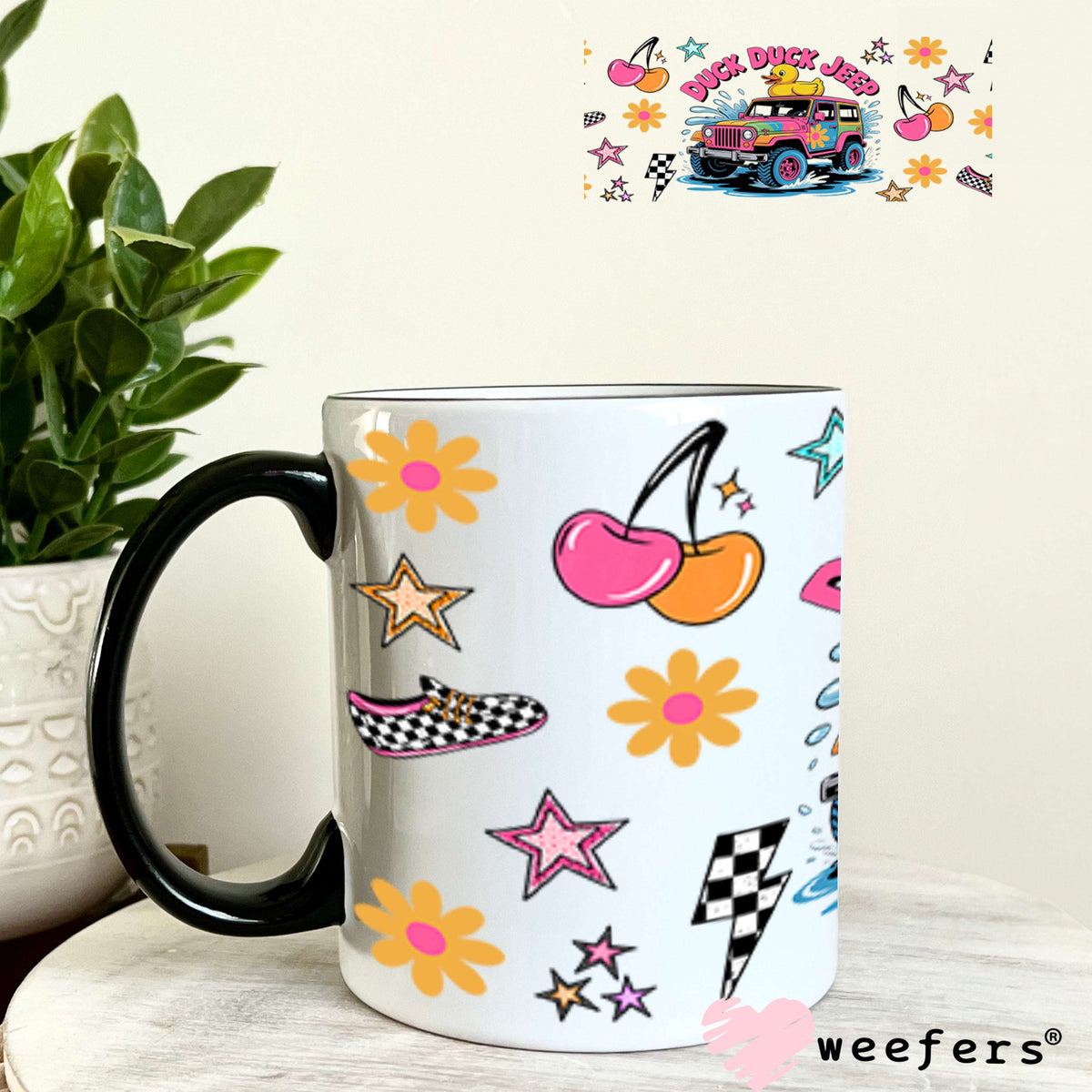 UV DTF Cup Wrap – Duck Duck Jeep - Weefers® Exclusive 11oz Coffee Mug Cup Wrap Weefers