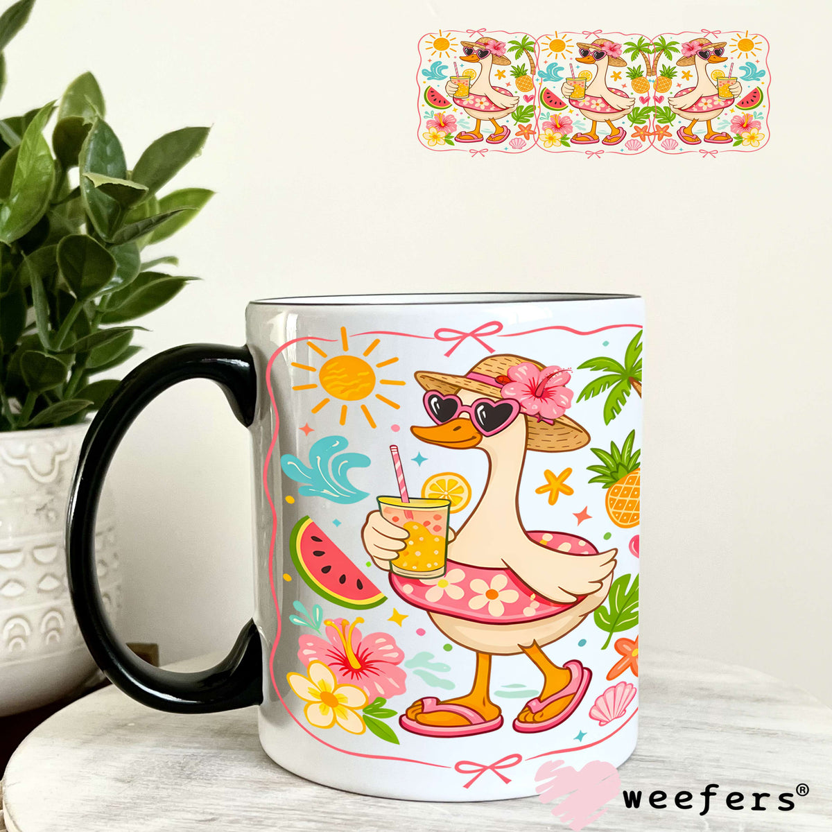 UV DTF Cup Wrap – Bougie Summer Ducks 11oz Coffee Mug Weefers