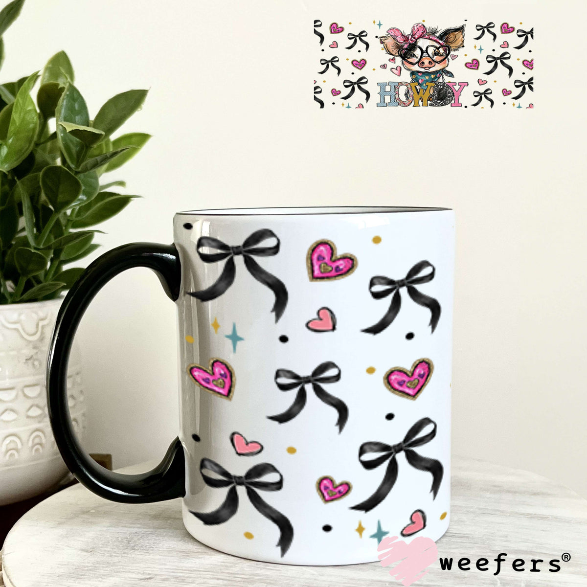 UV DTF Cup Wrap – Howdy Pig - Weefers Exclusive 11oz Coffee Mug Cup Wrap Weefers