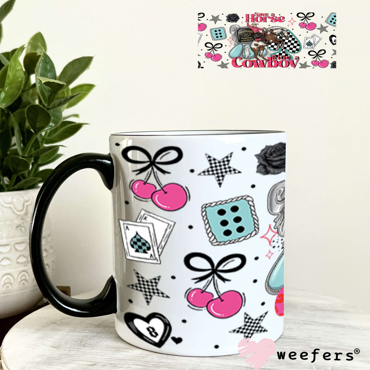 UV DTF Cup Wrap – Save a Horse Ride a Cowboy - Weefers Exclusive 11oz Coffee Mug Cup Wrap Weefers