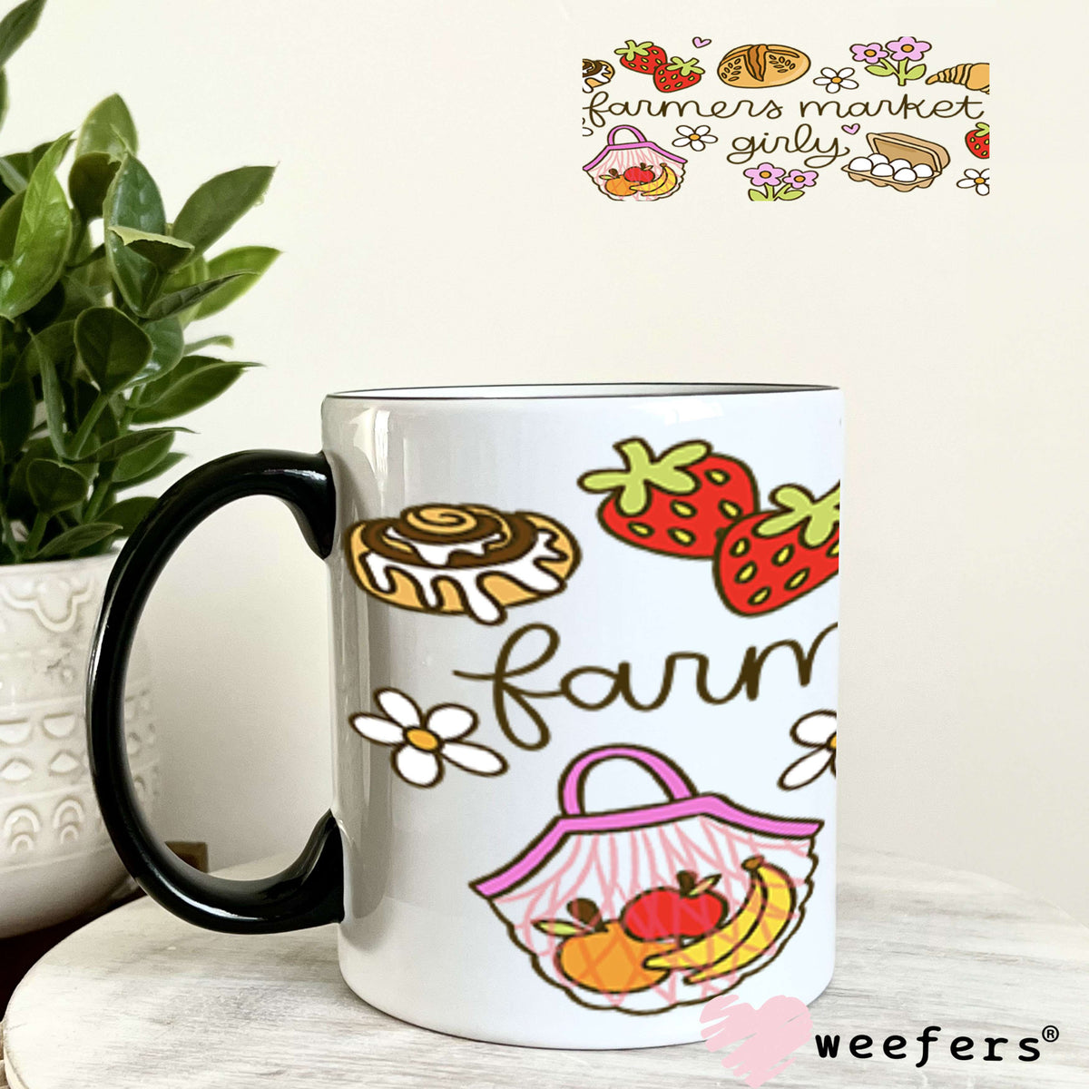 UV DTF Cup Wrap – Farmers Market Girly 11oz Coffee Mug Weefers