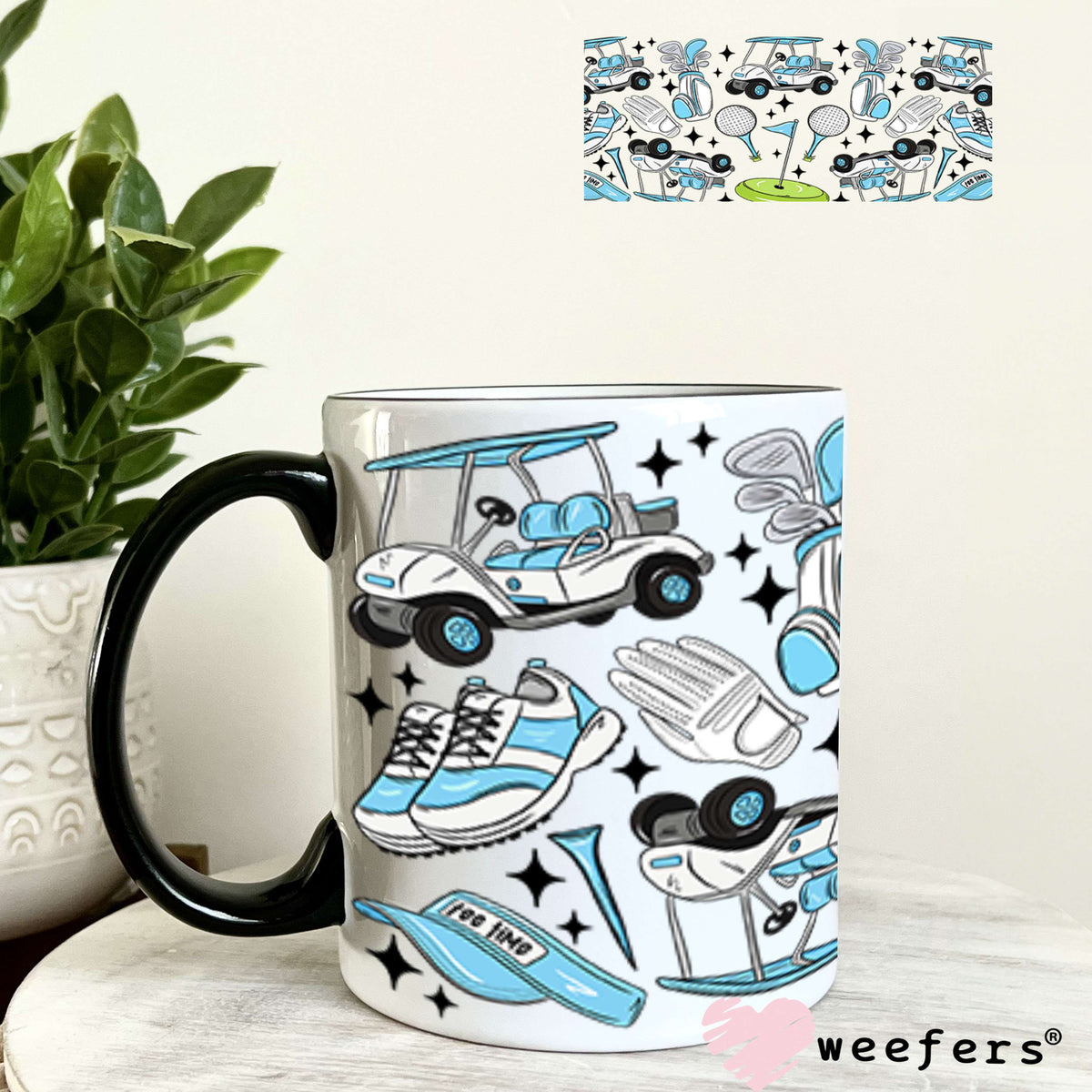 UV DTF Cup Wrap – Blue Golf Favorite Things 11oz Coffee Mug Weefers