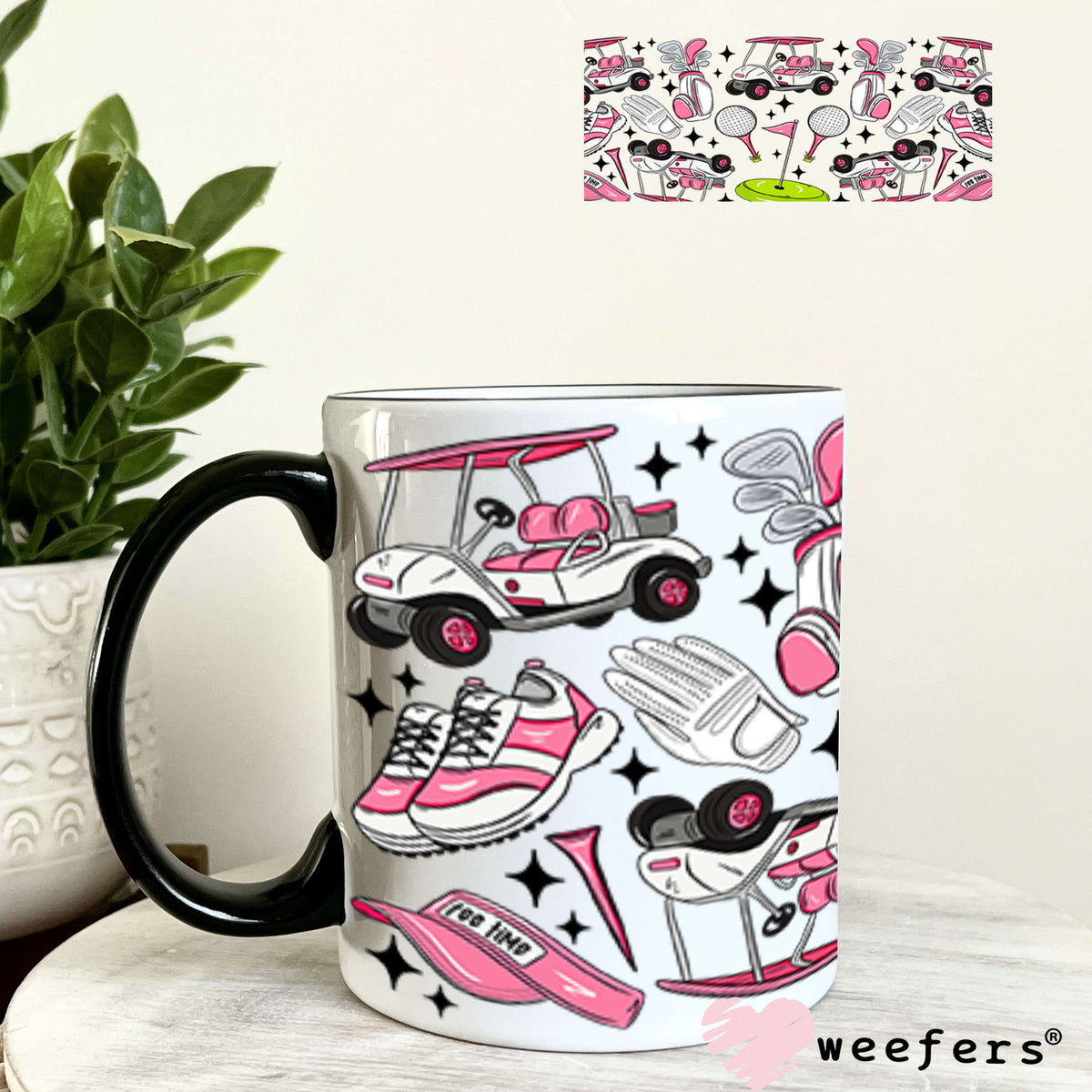 UV DTF Cup Wrap – Pink Golf Favorite Things 11oz Coffee Mug Weefers