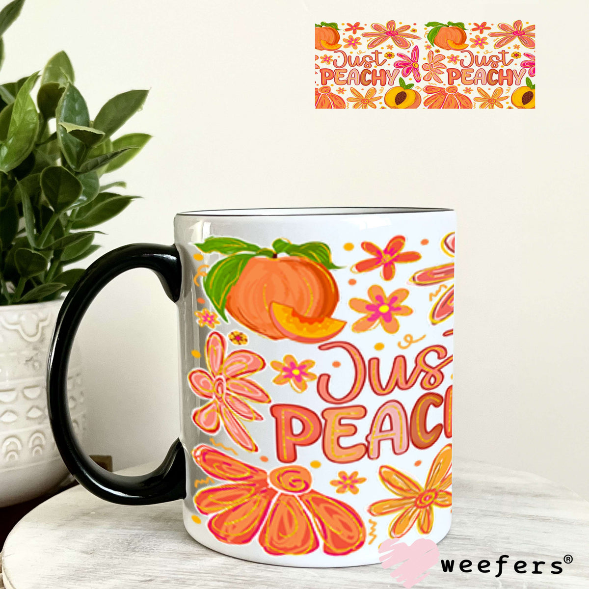 UV DTF Cup Wrap – Just Peachy 11oz Coffee Mug Weefers