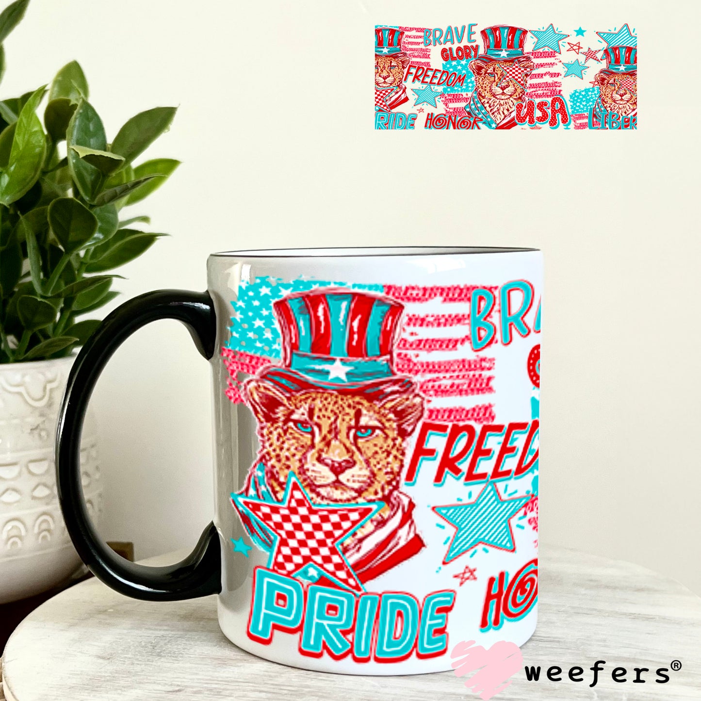 UV DTF Cup Wrap – Freedom USA 11oz Coffee Mug Weefers