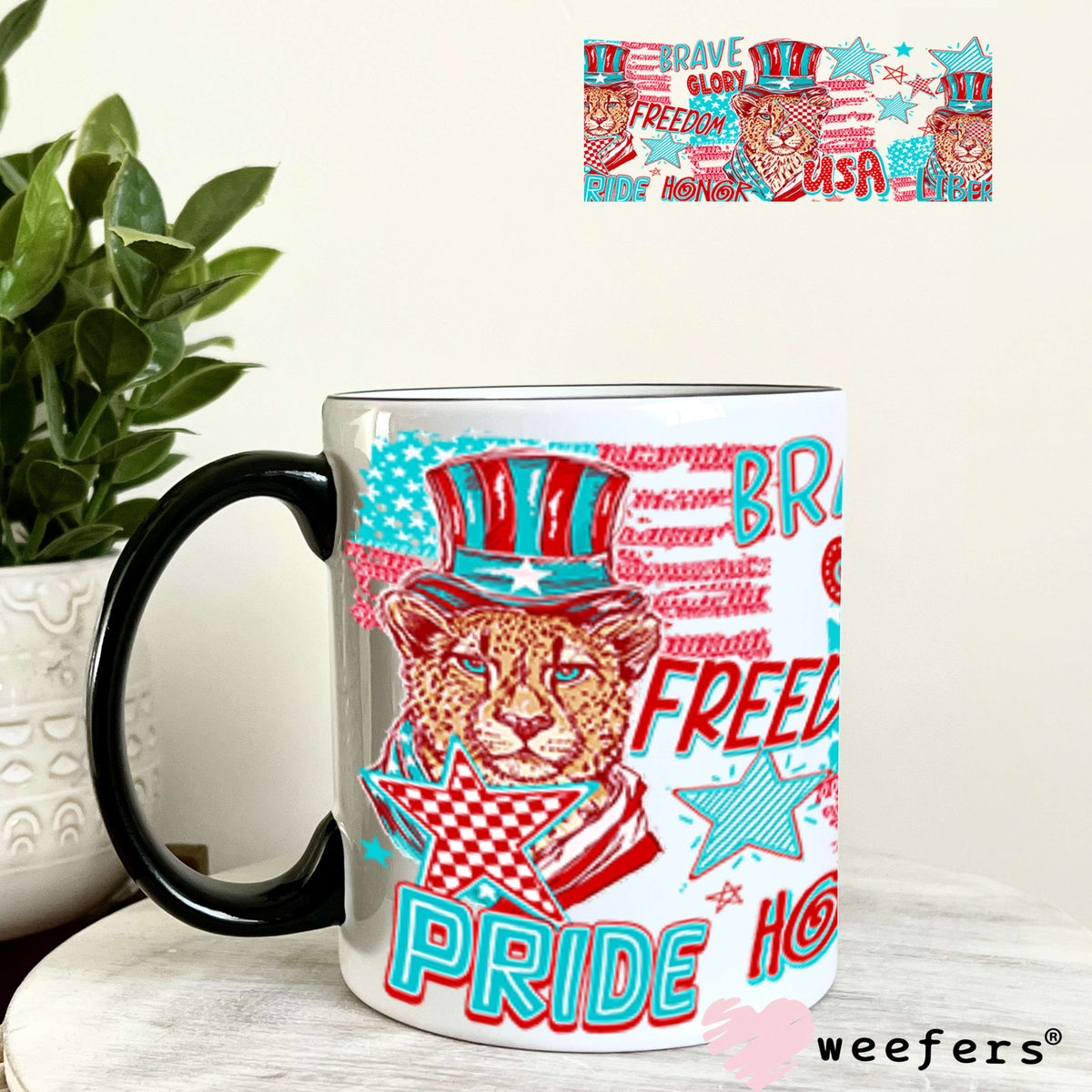 UV DTF Cup Wrap – Freedom USA 11oz Coffee Mug Weefers